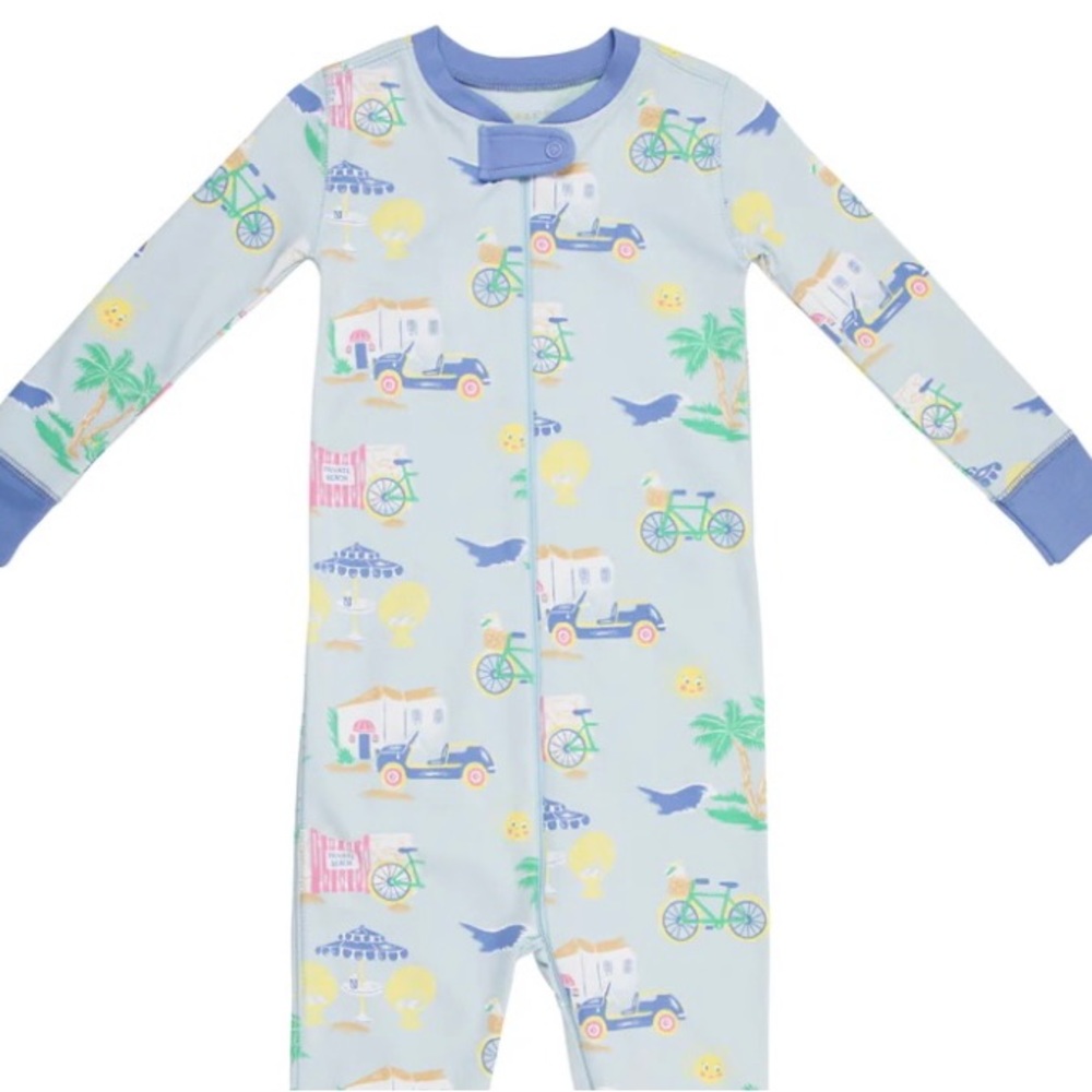 TBBC Knox's Night Night-Bahama Bound Zipper Footie Pajamas Boys 18-24 months NWT